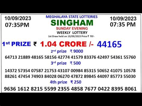 singham lottery sambad singam lottery sambad|Live Draw .